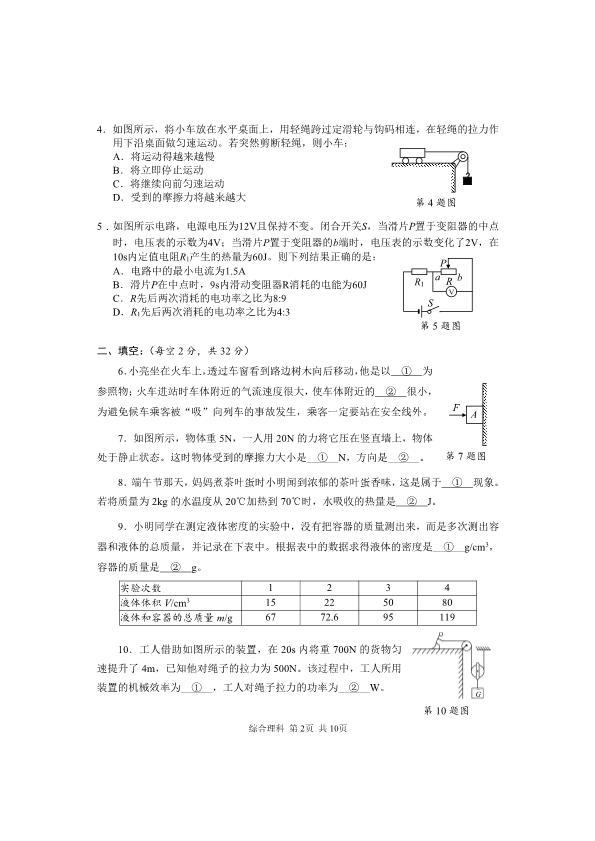 贵州省安顺市2018年中考理综试题（pdf，含答案）.pdf_第2页