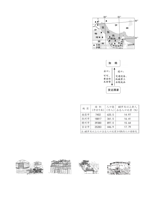 【中考试卷】2022年江西省中考地理生物试题卷(PDF含答案).zip_第2页