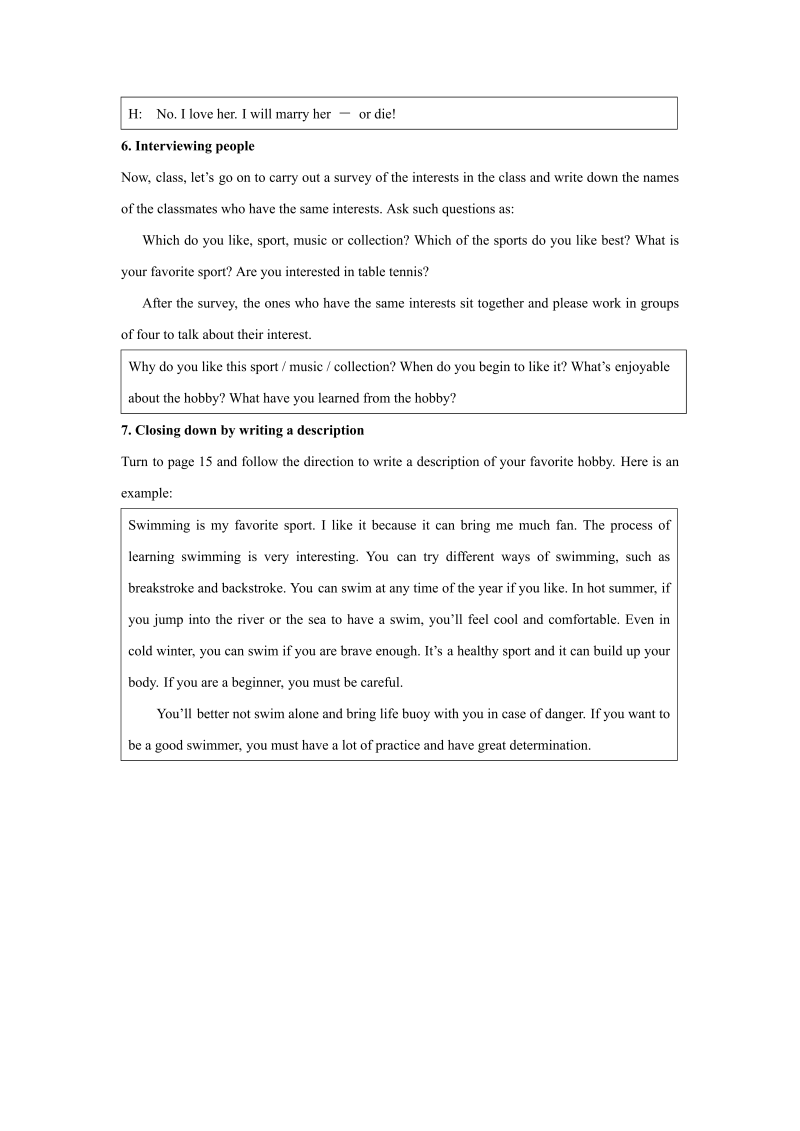 人教新课标高一英语必修2 Unit2 The Olympic Gamesperiod 3教案_第4页