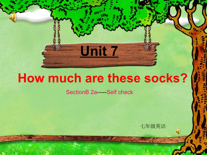七年级Unit7 How much are these socks Section B PPT教学原创..
