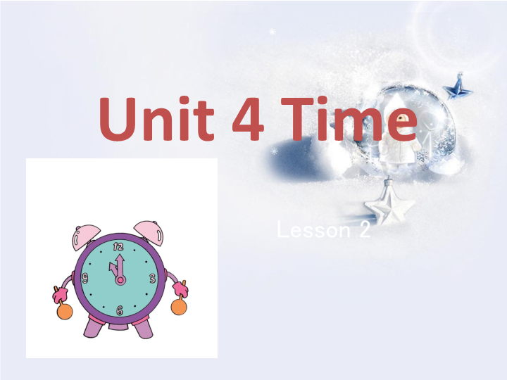 小学英语二年级下册Unit 4 Time Lesson 2单词句型演练_第1页