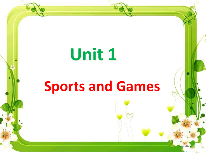 四年级英语上册  Unit 1Sport and Games课件