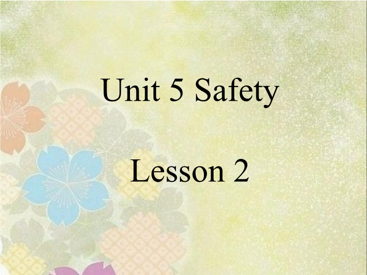 四年级英语上册  Unit 5  Safety  Lesson 2 课件3 (人教版）_第1页