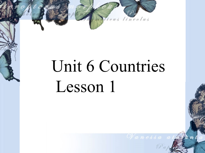 四年级英语下册 Unit 6 Countries   Lesson1 课件2_第1页