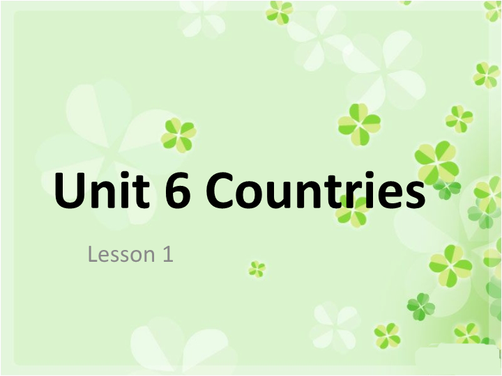 四年级英语下册 Unit 6 Countries   Lesson1 课件3