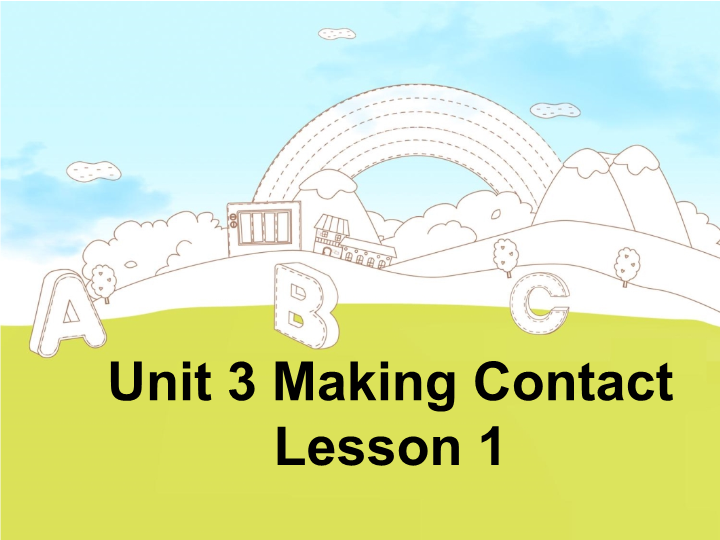 五年级英语下册 Unit3 Making Contact  Lesson1 课件2_第1页