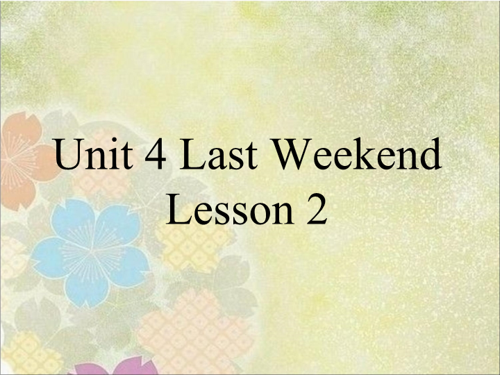 五年级英语下册 Unit4 Last Weekend Lesson2 课件3