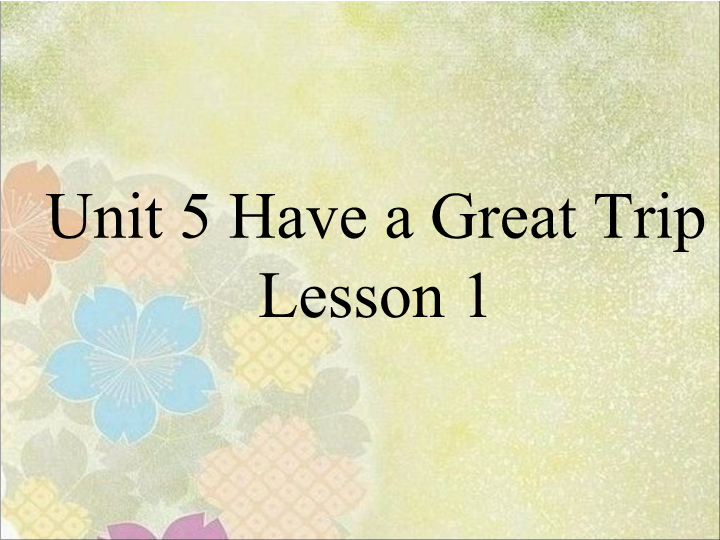 五年级英语下册 Unit5 Have a Great Trip Lesson1 课件3