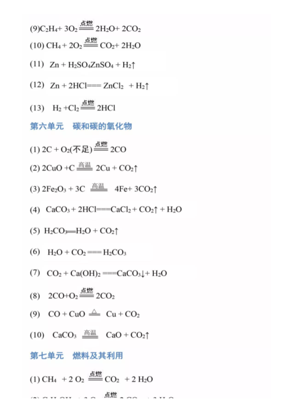 【初中化学】1-12单元化学方程式集合，强烈建议寒假背会默写！_第3页
