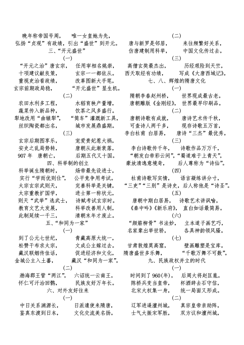 中考人教版历史复习歌谣汇总_第3页