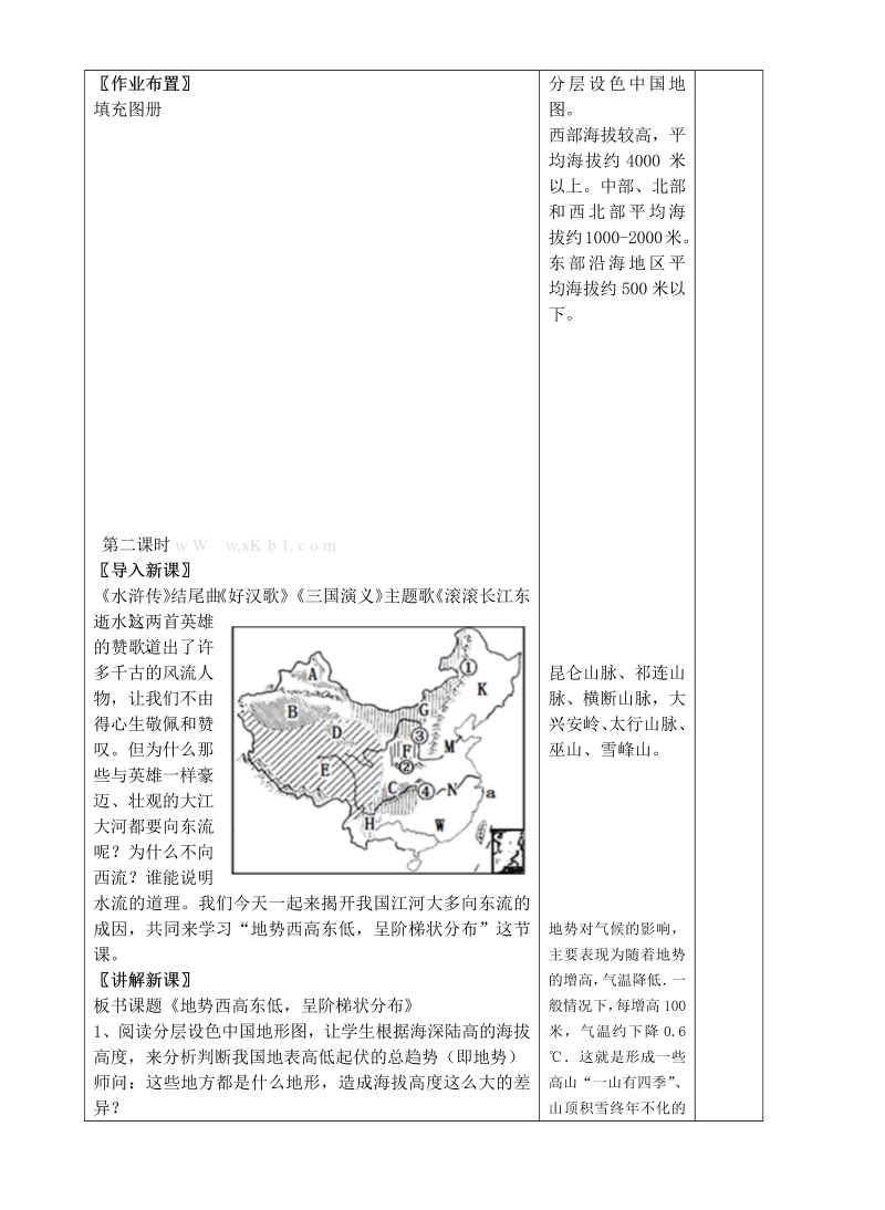 八年级地理《中国的自然环境》教学设计教案(09)_第4页