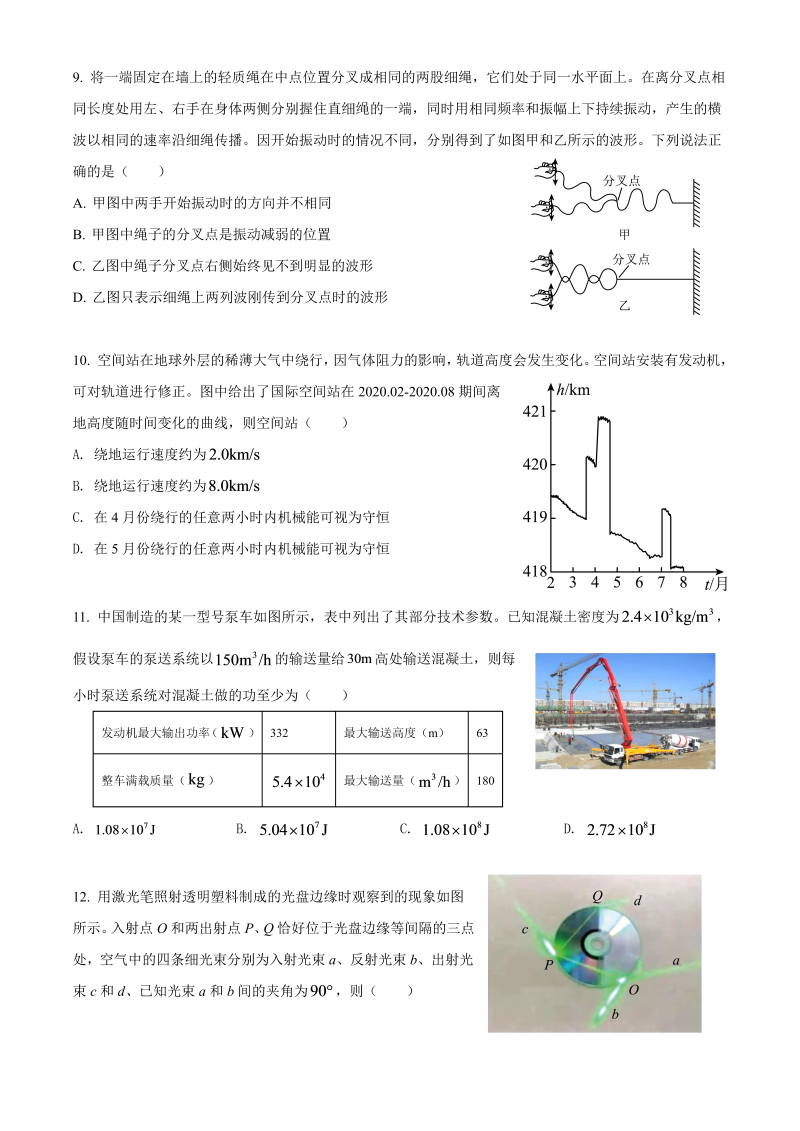 2021年6月浙江省物理选考真题卷_第3页