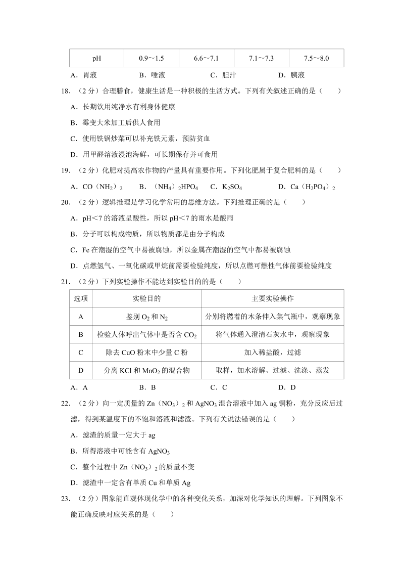 中考化学湖南省衡阳市试卷_第4页