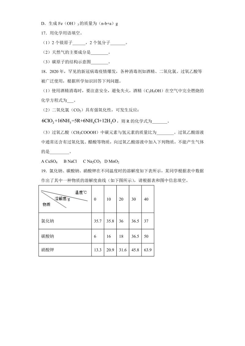 中考化学重庆市2020年中考（B卷)化学试题_第4页