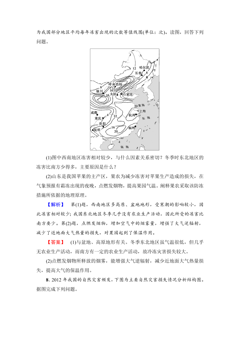 2022-2023学年高中地理人教版选修五学业分层测评 第2章 第1节 中国自然灾害的特点_第4页
