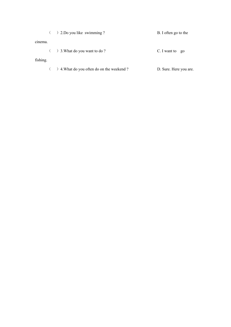 四年级英语上册  Unit2 习题 第3课时（人教版一起点）_第2页