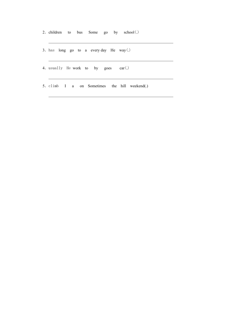 四年级英语上册  Unit3 习题 第2课时（人教版一起点）_第2页