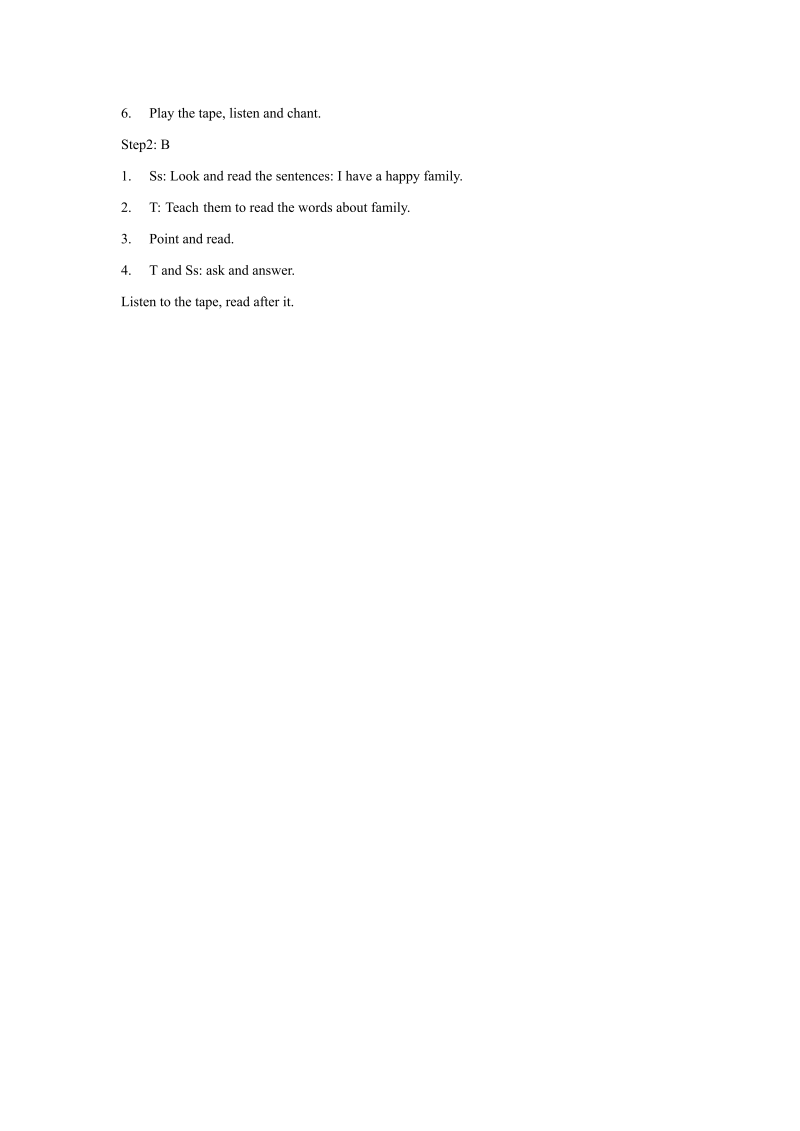 二年级英语上册   Unit 1 My Family Lesson1 教学设计3（人教版一起点）_第2页