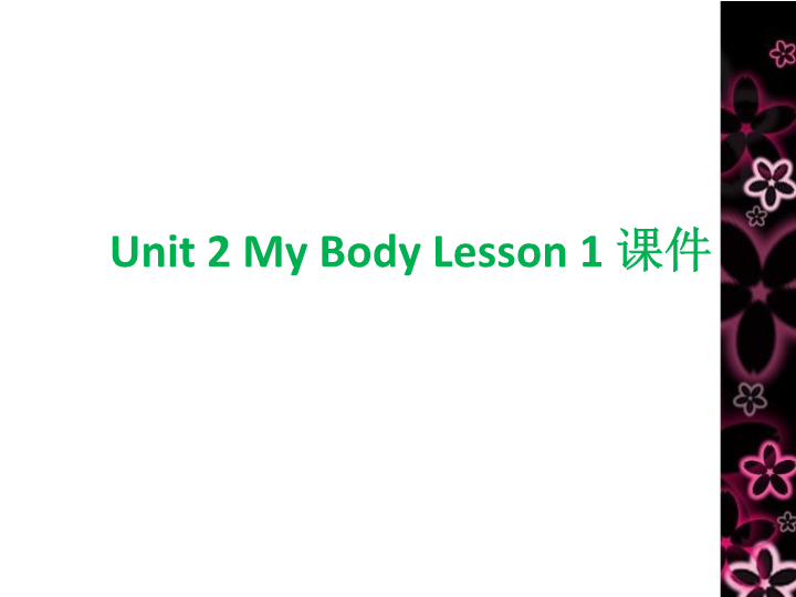 三年级英语上册  Unit 2 My Body Lesson 1 课件（人教版一起点）