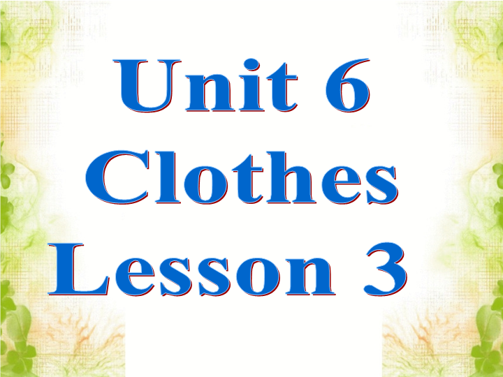 一年级英语下册  Unit 6 Clothes Lesson 3 课件3