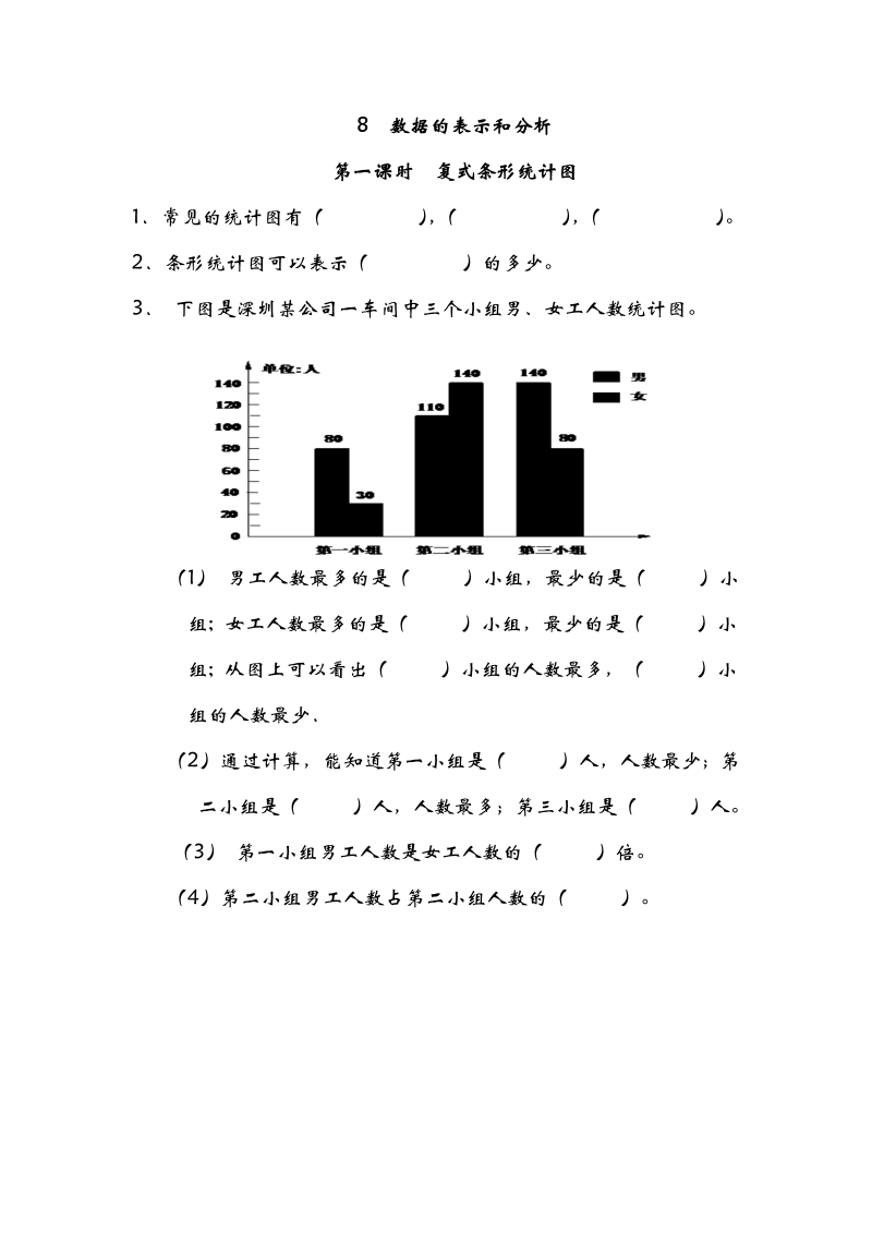 五年级数学下册  8.1复式条形统计图（北师大版）  _第1页