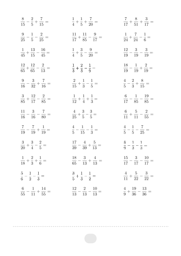 五年级数学下册  口算题 (分数加减混合运算（一）) 2000题（人教版）_第2页